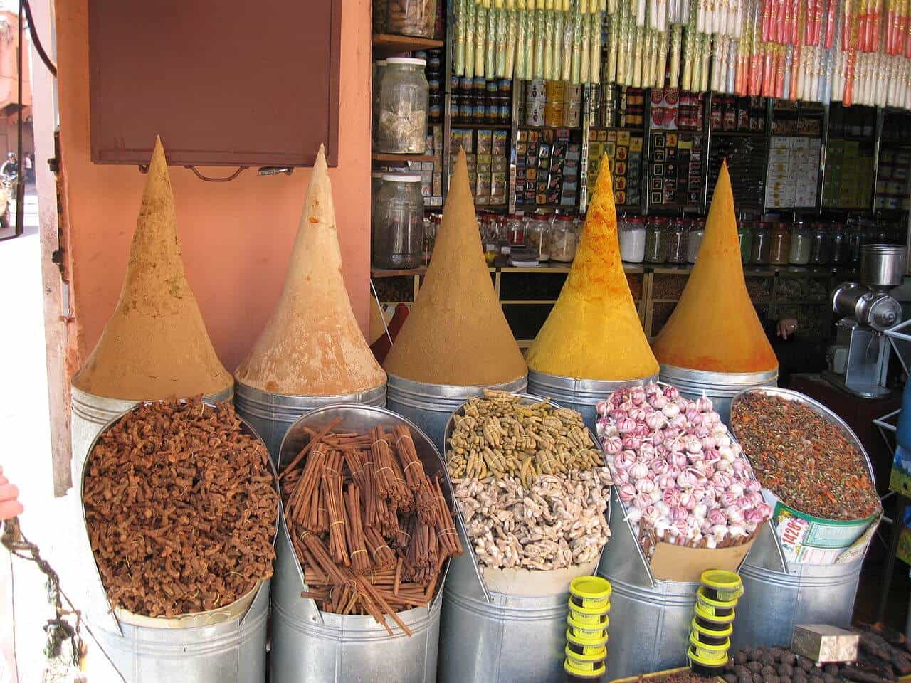 spices in a Moroccan town