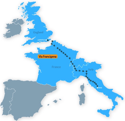 Via Francigena The Road to Rome map