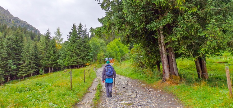 woman hiking