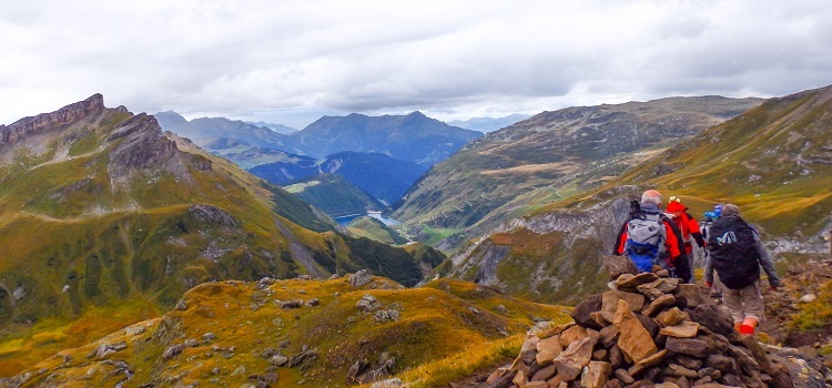 Hikers on Tour de Mont Blanc